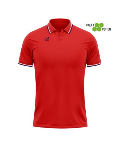 POLO COTONE PIQUET ACTION ROSSO/BLU Tg. 2XL POLO COTONE PIQUET ACTION ROSSO/BLU Tg. 2XL