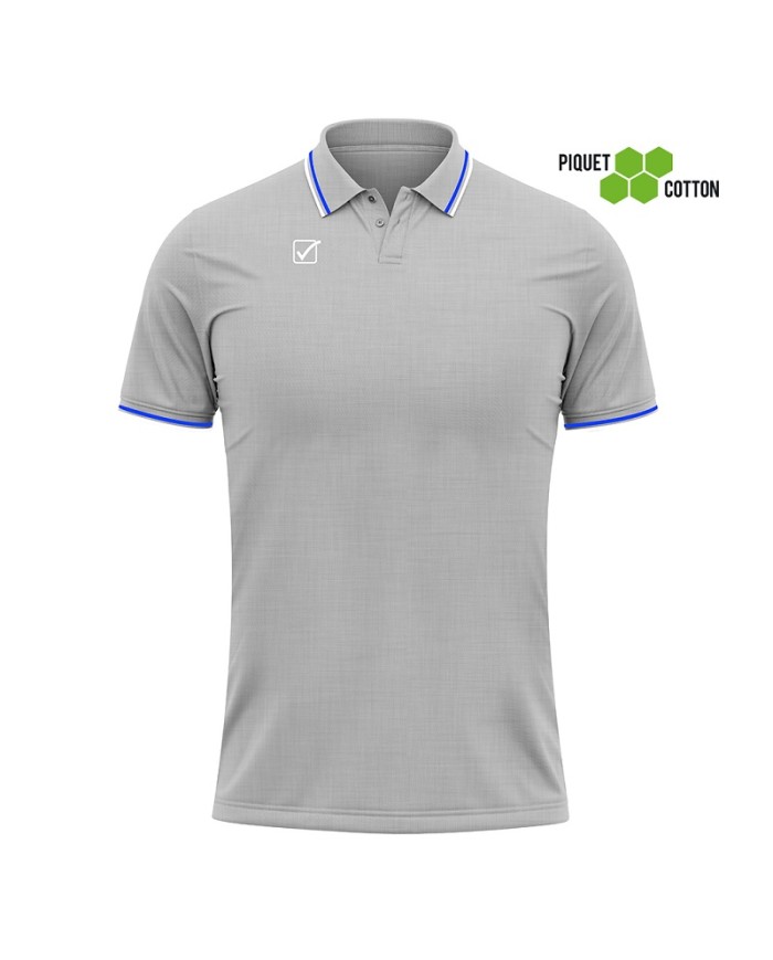 POLO COTONE PIQUET ACTION GRIGIO MELANGE CHIARO/BIANCO Tg. 2XL POLO COTONE PIQUET ACTION GRIGIO MELANGE CHIARO/BIANCO Tg. 2XL