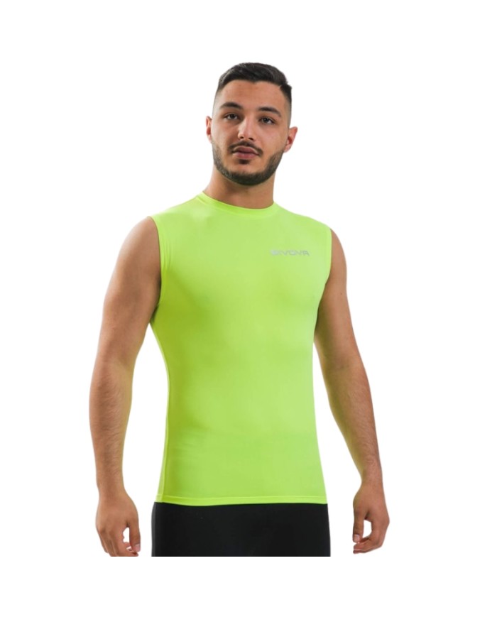 Maglia Tecnica Givova CORPUS 1 MAE010 Canotta Intima Elastica Giromanica Unisex Giallo Fluo MAE0100003