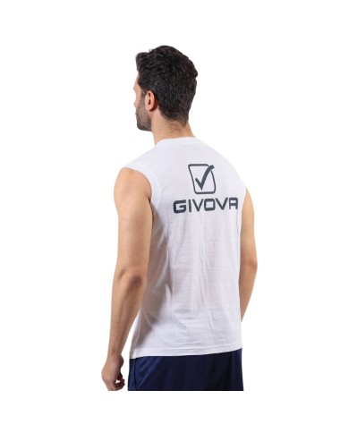 Canotta Givova Cotone Sponsor Big Logo Smanicata Cotone Bianca MA0090003