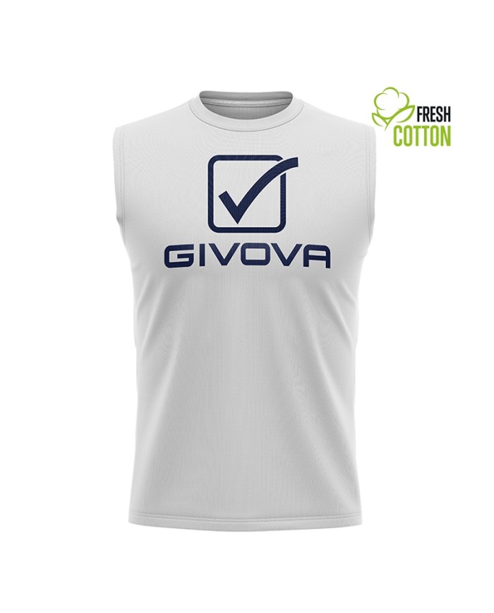 Canotta Givova Cotone Sponsor Big Logo Smanicata Cotone Bianca MA0090003 Canotta Givova Cotone Sponsor Big Logo Smanicata Cotone Bianca MA0090003
