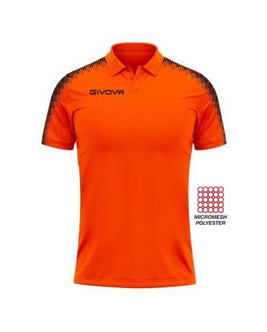 Polo CLUB Givova PK02 Unisex Padel Tennis Sublimatica Arancio Fluo Nera PK022810 Polo CLUB Givova PK02 Unisex Padel Tennis Sublimatica Arancio Fluo Nera PK022810