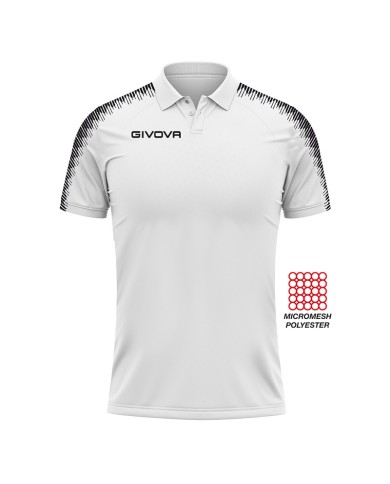 Polo CLUB Givova PK02 Unisex Padel Tennis Sublimatica Bianco Nero PK020310 Polo CLUB Givova PK02 Unisex Padel Tennis Sublimatica Bianco Nero PK020310