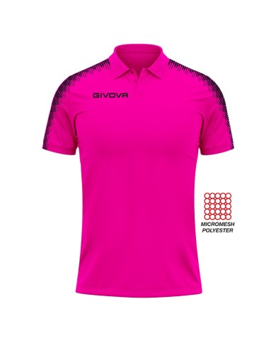 Polo CLUB Givova PK02 Unisex Padel Tennis Sublimatica Fuxia Nero PK020610 Polo CLUB Givova PK02 Unisex Padel Tennis Sublimatica Fuxia Nero PK020610