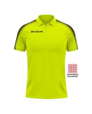 Polo CLUB Givova PK02 Unisex Padel Tennis Sublimatica Giallo Fluo Nero PK021910