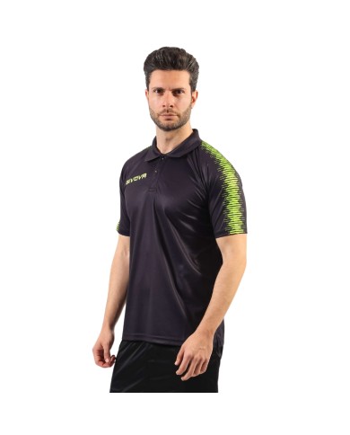 Polo CLUB Givova PK02 Unisex Padel Tennis Sublimatica Nero Giallo Fluo PK021019 Polo CLUB Givova PK02 Unisex Padel Tennis Sublimatica Nero Giallo Fluo PK021019