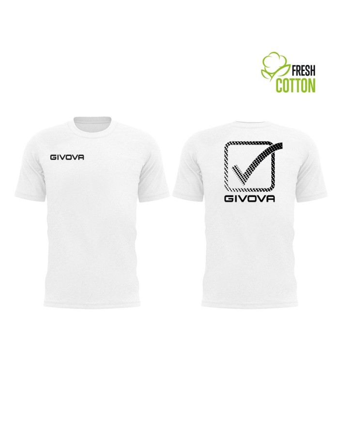 T-Shirt Cotone Cubo Givova MA028 Maglia Girocollo Unisex Bianco MA0280003 T-Shirt Cotone Cubo Givova MA028 Maglia Girocollo Unisex Bianco MA0280003