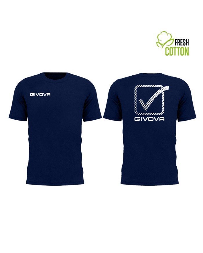 T-Shirt Cotone Cubo Givova MA028 Maglia Girocollo Unisex Blu MA0280004 T-Shirt Cotone Cubo Givova MA028 Maglia Girocollo Unisex Blu MA0280004