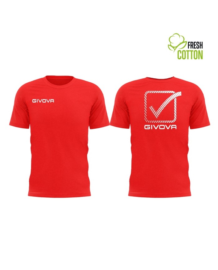 T-Shirt Cotone Cubo Givova MA028 Maglia Girocollo Unisex Rosso MA0280012 T-Shirt Cotone Cubo Givova MA028 Maglia Girocollo Unisex Rosso MA0280012
