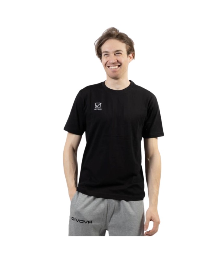 T-Shirt Cotone Action Givova MA027 Maglia Girocollo Unisex Nero MA0270010