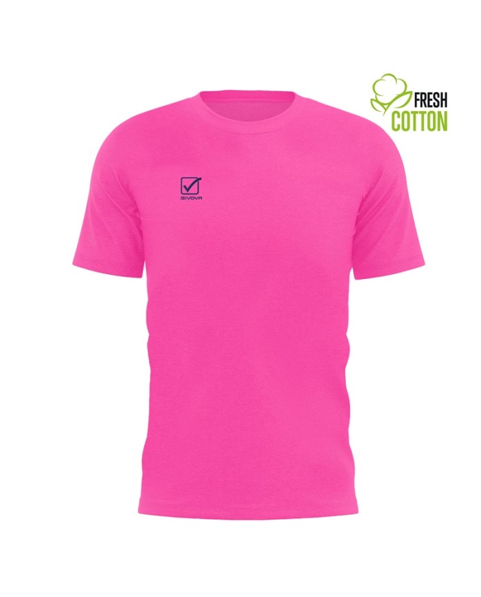 T-Shirt Cotone Action Givova MA027 Maglia Girocollo Unisex Fuxia MA0270006
