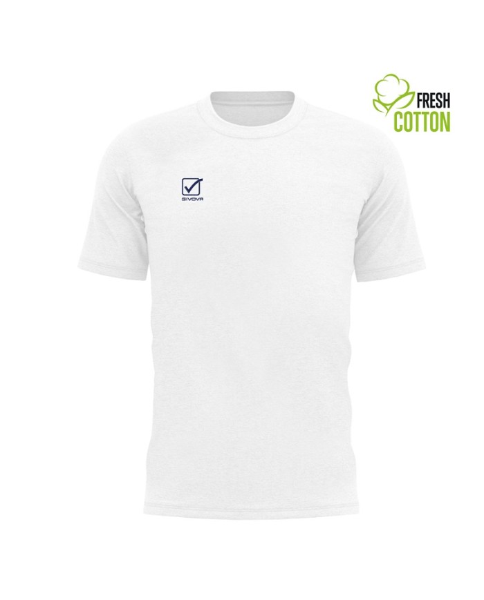T-Shirt Cotone Action Givova MA027 Maglia Girocollo Unisex Bianco MA0270003
