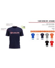 T-Shirt Cotone Spot Givova MA008 Maglia Girocollo Unisex Nero MA0080010