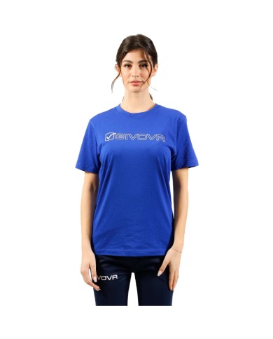 T-Shirt MONDO MA033 Givova Cotone Girocollo Unisex Azzurro Bianco MA0330203 T-Shirt MONDO MA033 Givova Cotone Girocollo Unisex Azzurro Bianco MA0330203