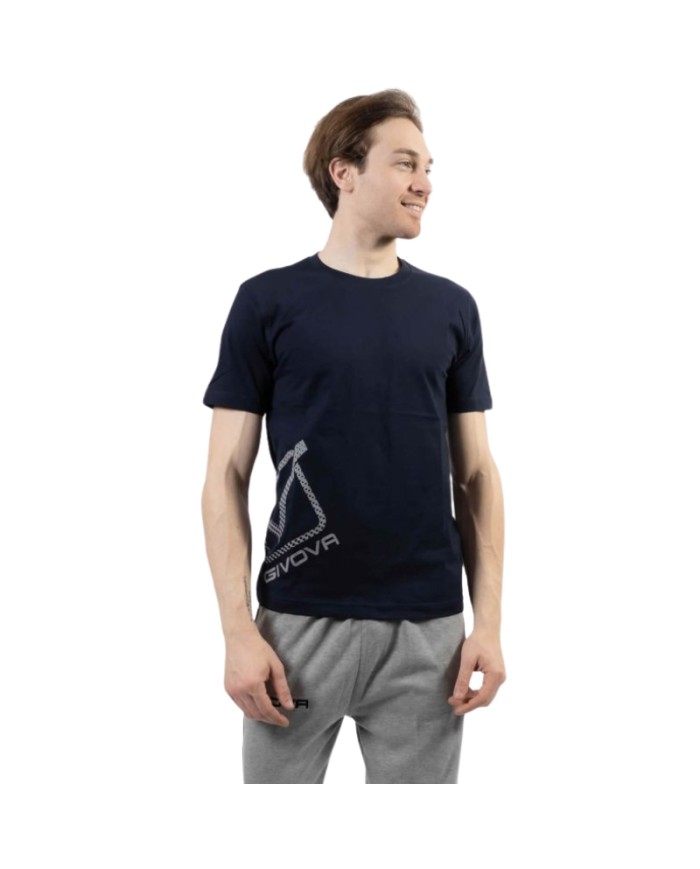 T-Shirt Cotone Reflective Givova MA029 Maglia Girocollo Unisex Blu MA0290004