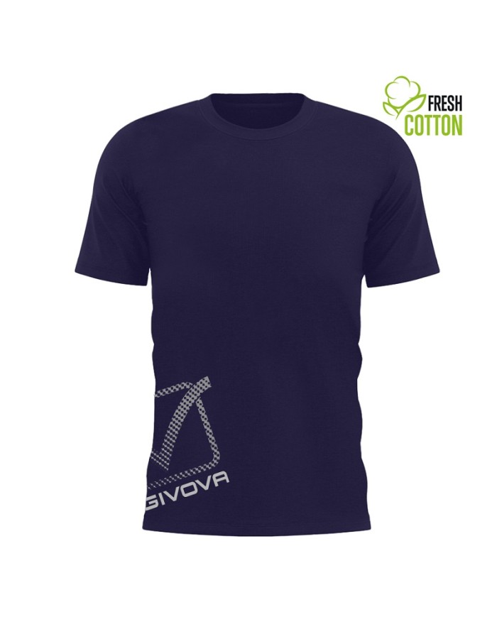 T-Shirt Cotone Reflective Givova MA029 Maglia Girocollo Unisex Blu MA0290004