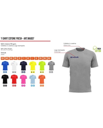 T-SHIRT COTONE FRESH AZZURRO Tg. 2XL T-SHIRT COTONE FRESH AZZURRO Tg. 2XL