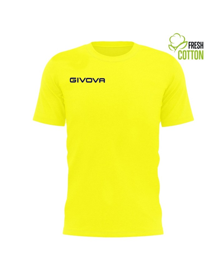 T-Shirt Givova FRESH MA007 Giallo Cotone Girocollo Unisex Sport Fitness MA0070007
