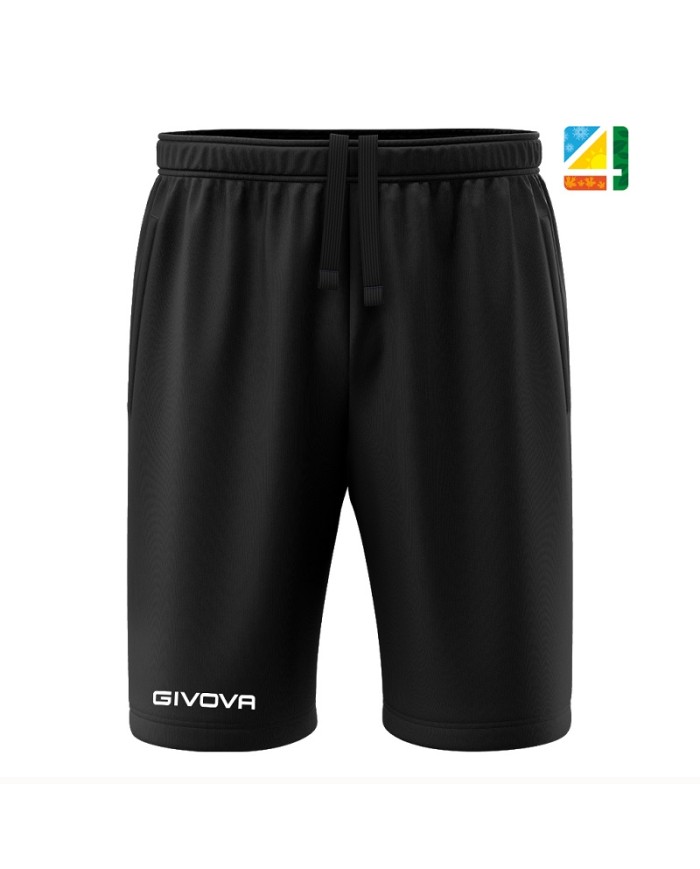 Bermuda da Passeggio Givova FRIEND COTONE TERRY P015 Nero Unisex P0150010