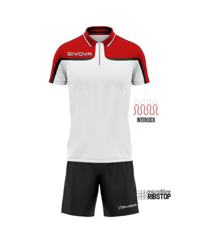 Completo Givova KIT FAST KIT035 Tennis Padel Unisex Bianco Rosso KIT0350312