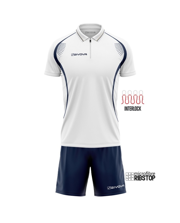 Completino da Padel Givova KIT EASY Tennis Passeggio Unisex Bianco Blu KIT0340304