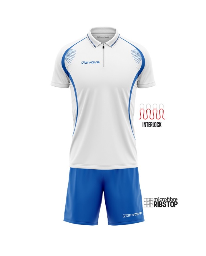 Completino da Padel Givova KIT EASY Tennis Passeggio Unisex Bianco Azzurro KIT0340302