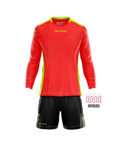 Completino da Portiere Givova KIT HYGUANA KITP009 Rosso Chiaro Nero KITP0095310 Completino da Portiere Givova KIT HYGUANA KITP009 Rosso Chiaro Nero KITP0095310