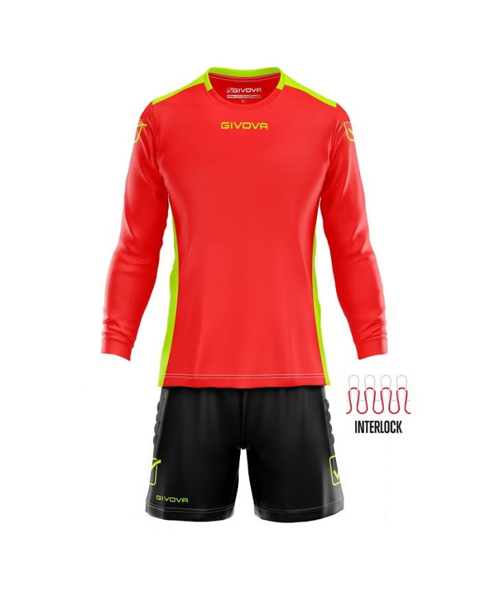 Completino da Portiere Givova KIT HYGUANA KITP009 Rosso Chiaro Nero KITP0095310