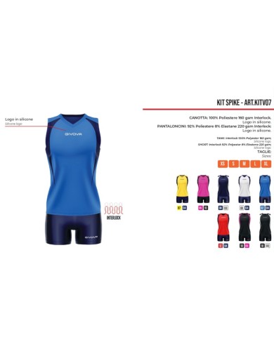 Completino da Pallavolo Givova KIT VOLLEY SPIKE KITV07 Rosso Blu KITV071204 Completino da Pallavolo Givova KIT VOLLEY SPIKE KITV07 Rosso Blu KITV071204