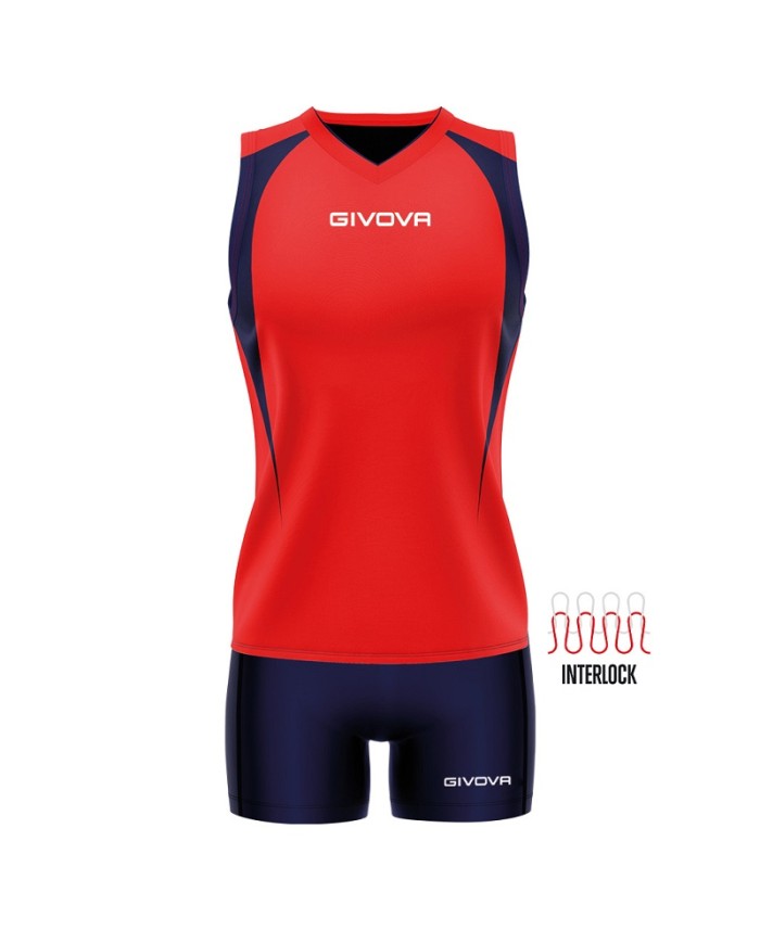 Completino da Pallavolo Givova KIT VOLLEY SPIKE KITV07 Rosso Blu KITV071204