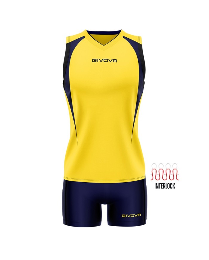 Completino da Pallavolo Givova KIT VOLLEY SPIKE KITV07 Giallo Blu KITV070704