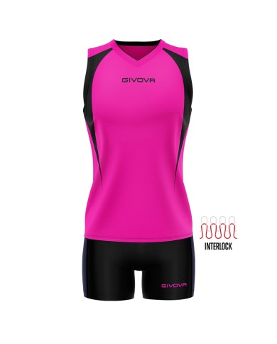 Completino da Pallavolo Givova KIT VOLLEY SPIKE KITV07 Fuxia Nero KITV070610 Completino da Pallavolo Givova KIT VOLLEY SPIKE KITV07 Fuxia Nero KITV070610
