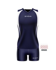 Completino da Pallavolo Givova KIT VOLLEY SPIKE KITV07 Blu Bianco KITV070403