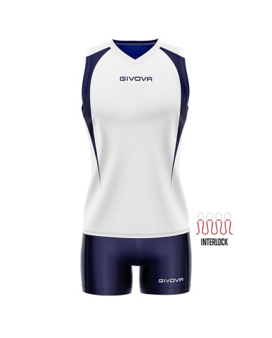 Completino da Pallavolo Givova KIT VOLLEY SPIKE KITV07 Bianco Blu KITV070304 Completino da Pallavolo Givova KIT VOLLEY SPIKE KITV07 Bianco Blu KITV070304