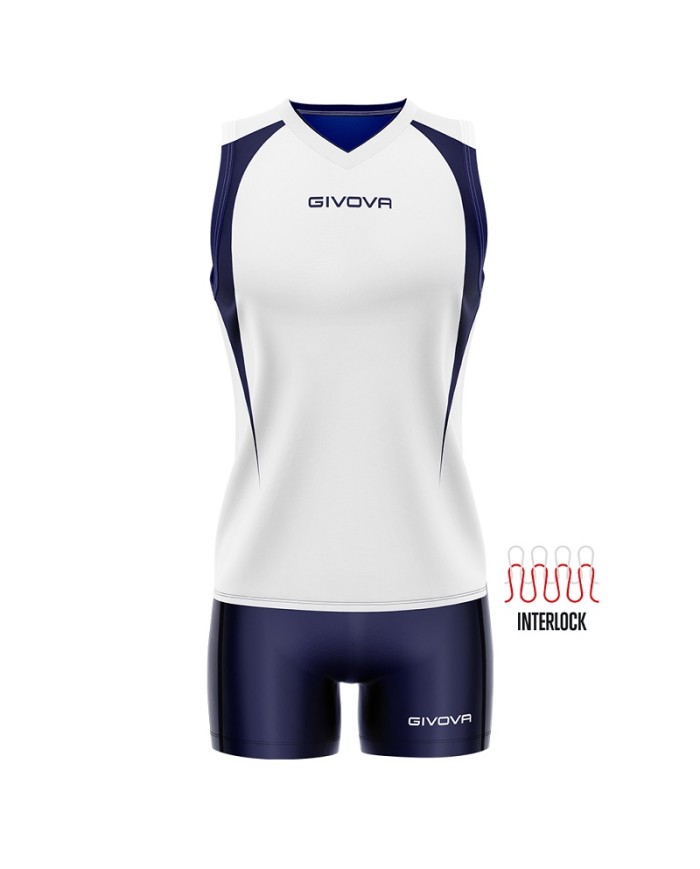 Completino da Pallavolo Givova KIT VOLLEY SPIKE KITV07 Bianco Blu KITV070304