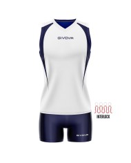 Completino da Pallavolo Givova KIT VOLLEY SPIKE KITV07 Bianco Blu KITV070304