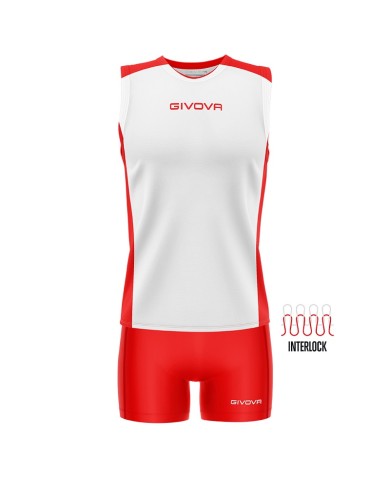 Completino da Pallavolo Givova KIT VOLLEY PIPER KITV06 Bianco Rosso KITV060312 Completino da Pallavolo Givova KIT VOLLEY PIPER KITV06 Bianco Rosso KITV060312