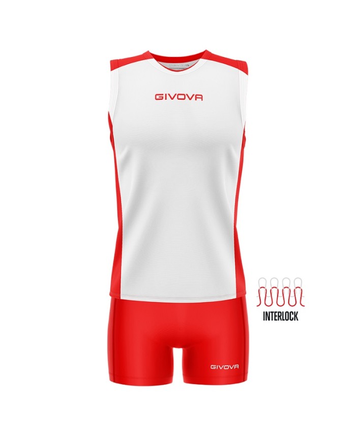 Completino da Pallavolo Givova KIT VOLLEY PIPER KITV06 Bianco Rosso KITV060312