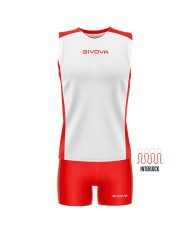 Completino da Pallavolo Givova KIT VOLLEY PIPER KITV06 Bianco Rosso KITV060312