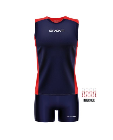 Completino da Pallavolo Givova KIT VOLLEY PIPER KITV06 Blu Rosso KITV060412 Completino da Pallavolo Givova KIT VOLLEY PIPER KITV06 Blu Rosso KITV060412