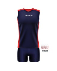 Completino da Pallavolo Givova KIT VOLLEY PIPER KITV06 Blu Rosso KITV060412