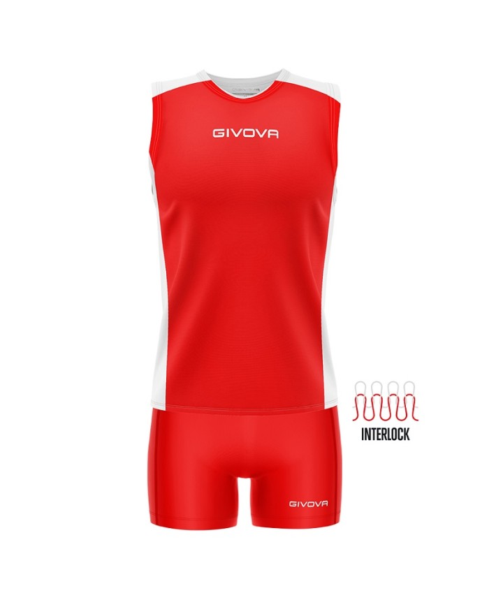Completino da Pallavolo Givova KIT VOLLEY PIPER KITV06 Rosso Bianco KITV061203
