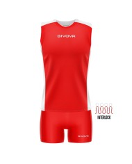 Completino da Pallavolo Givova KIT VOLLEY PIPER KITV06 Rosso Bianco KITV061203