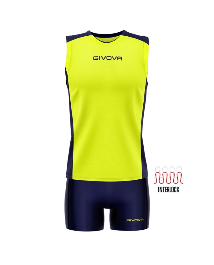 Completino da Pallavolo Givova KIT VOLLEY PIPER KITV06 Giallo Fluo Blu KITV061904