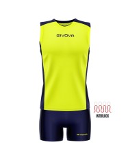 Completino da Pallavolo Givova KIT VOLLEY PIPER KITV06 Giallo Fluo Blu KITV061904
