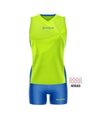 Completino da Pallavolo Givova KIT VOLLEY ELICA KITV08 Verde Lime Azzurro KITV085002