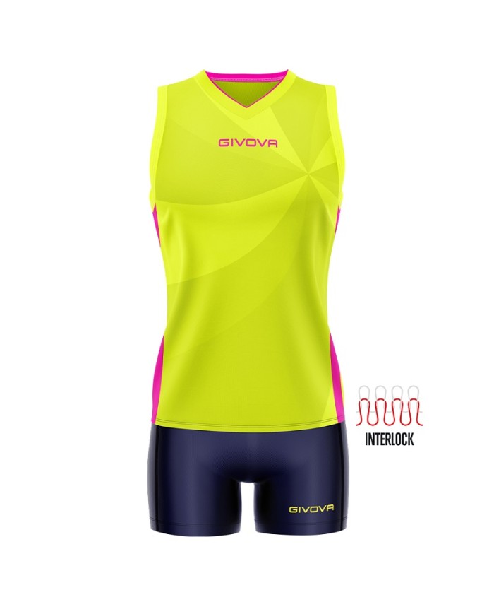 Completino da Pallavolo Givova KIT VOLLEY ELICA KITV08 Giallo Fluo Fuxia KITV081906