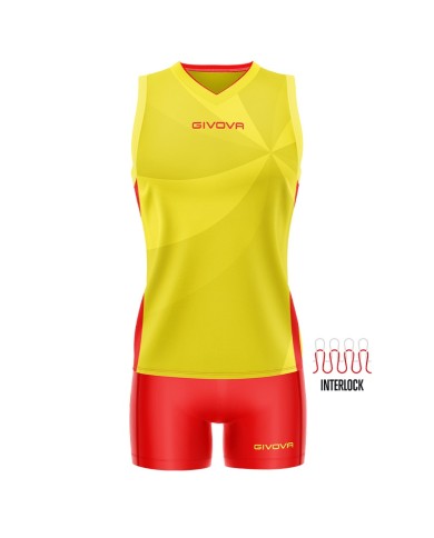 Completino da Pallavolo Givova KIT VOLLEY ELICA KITV08 Giallo Rosso KITV080712 Completino da Pallavolo Givova KIT VOLLEY ELICA KITV08 Giallo Rosso KITV080712