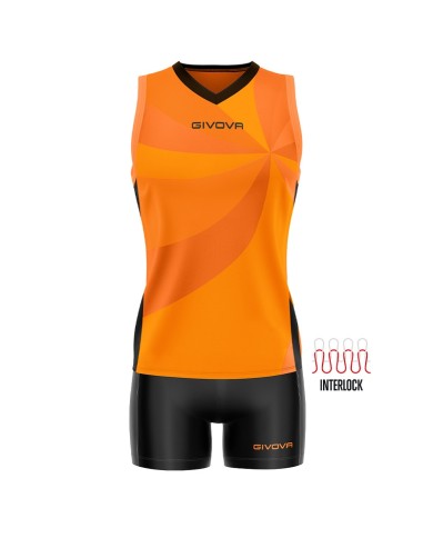 Completino da Pallavolo Givova KIT VOLLEY ELICA KITV08 Arancio Nero KITV080110 Completino da Pallavolo Givova KIT VOLLEY ELICA KITV08 Arancio Nero KITV080110
