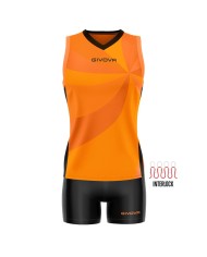 Completino da Pallavolo Givova KIT VOLLEY ELICA KITV08 Arancio Nero KITV080110